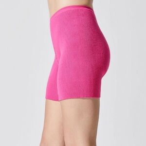 APPARIS Pink Ribbed Biker Shorts